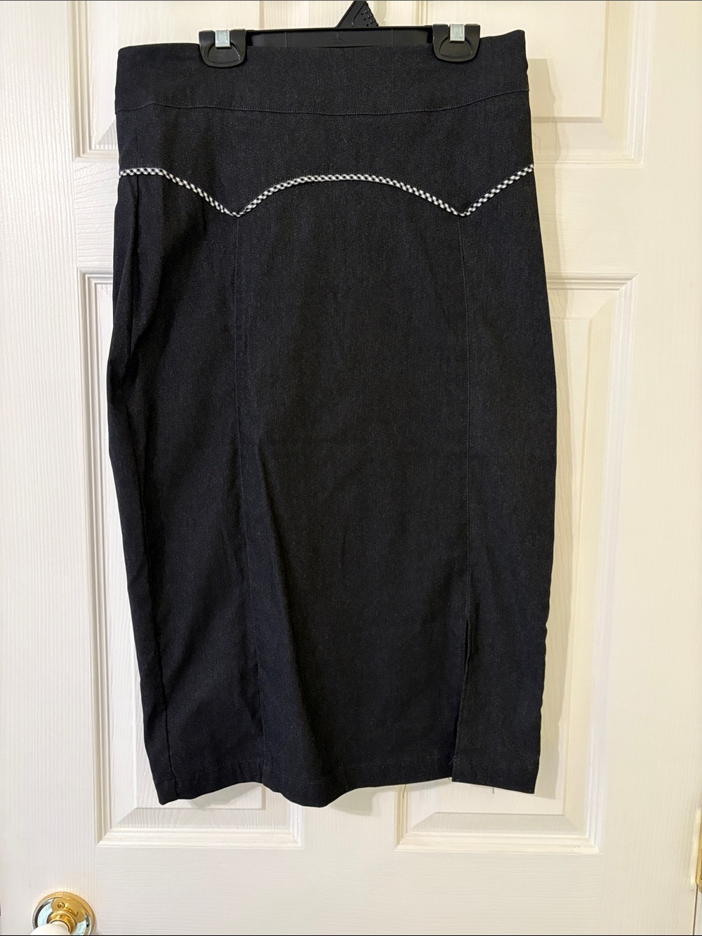 Black Pencil Skirt with Contrast Trim